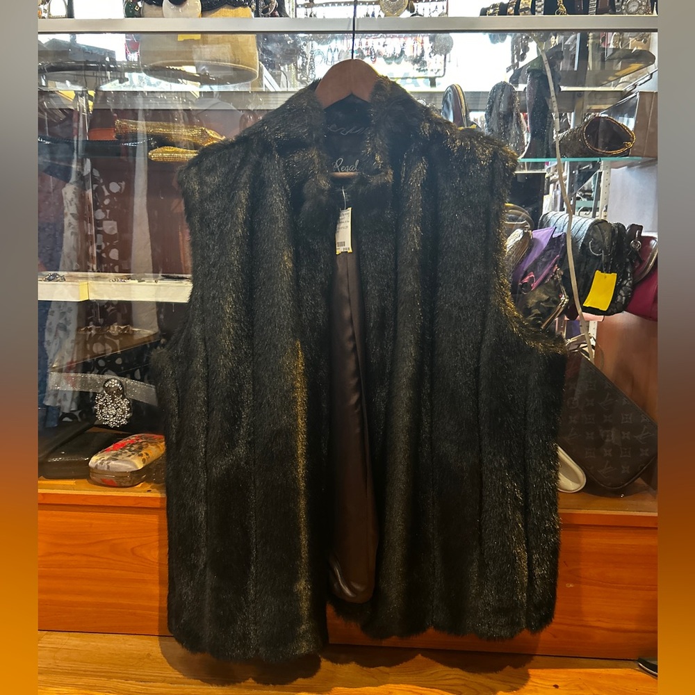 Regal Women's Dark Faux Fur Vest